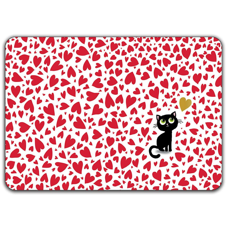 Chat Coeurs - Set de table dorure Cartes d'Art
